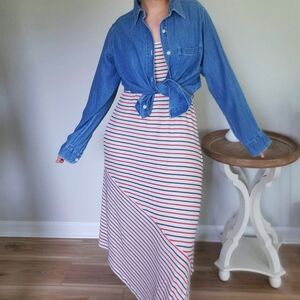 Striped asymmetrical GAP dress